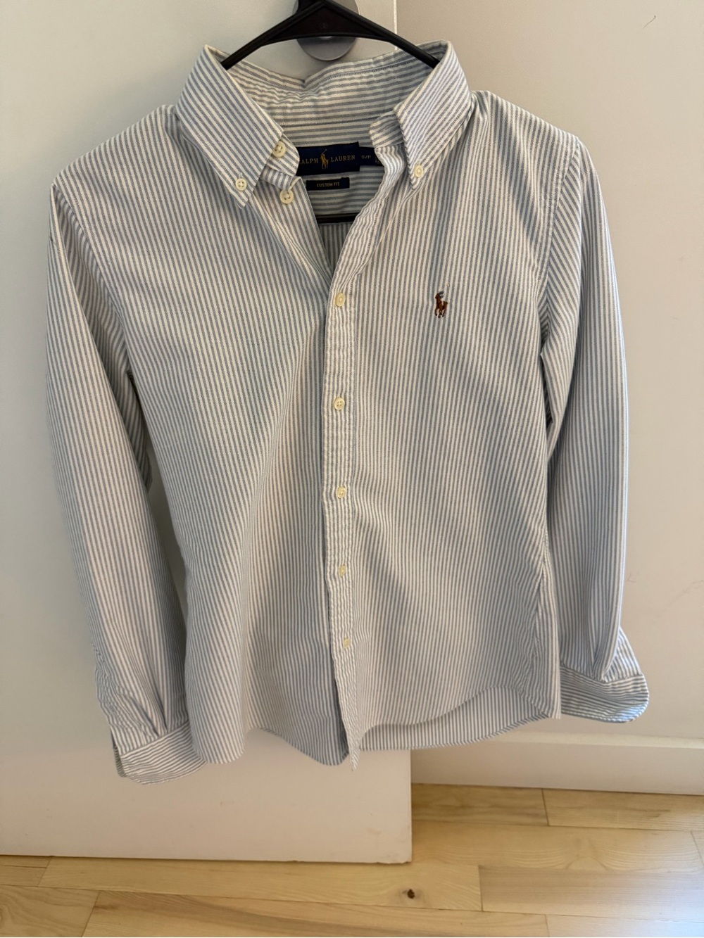 Ralph Lauren Light Blue & White Narrow Stripe Button-Down Shirt